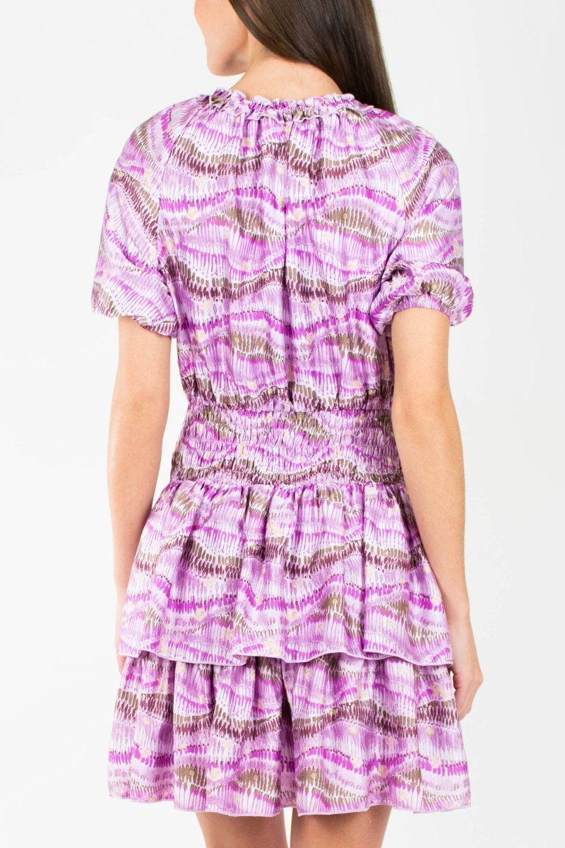 ZENA DRESS Short Sleeve (PURPLE PATTERN) 36" - Dress - Yakira Bella