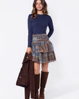 Zena Skirt 20" (Brown Blue) - Skirt - Yakira Bella