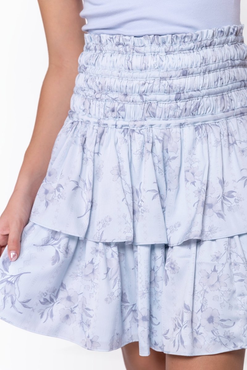 Zena Skirt 20" (Light Blue Flower) - Skirt - Yakira Bella