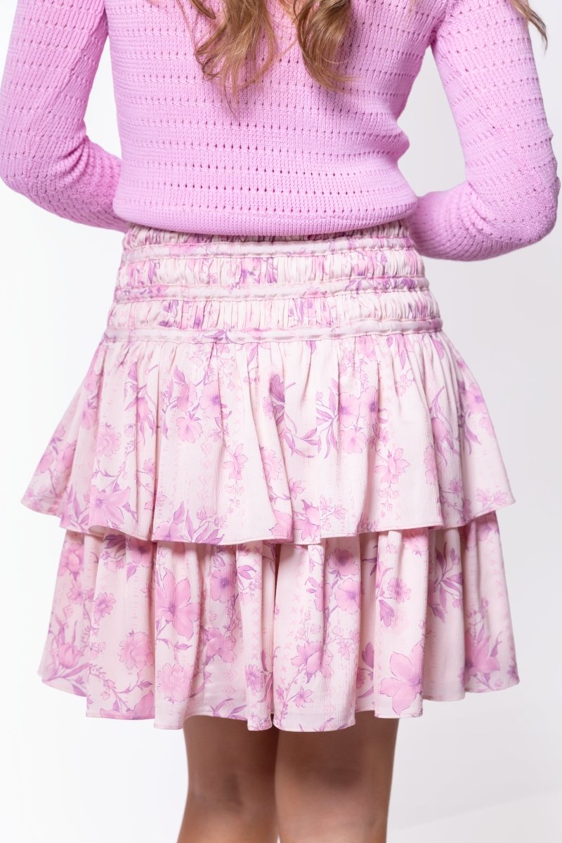 Zena Skirt 20" (Light Pink Flower) - Skirt - Yakira Bella