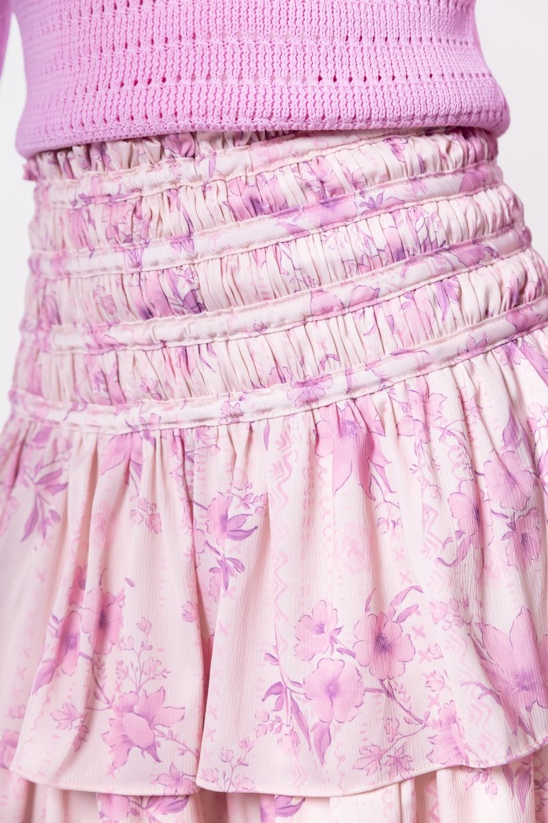 Zena Skirt 20" (Light Pink Flower) - Skirt - Yakira Bella