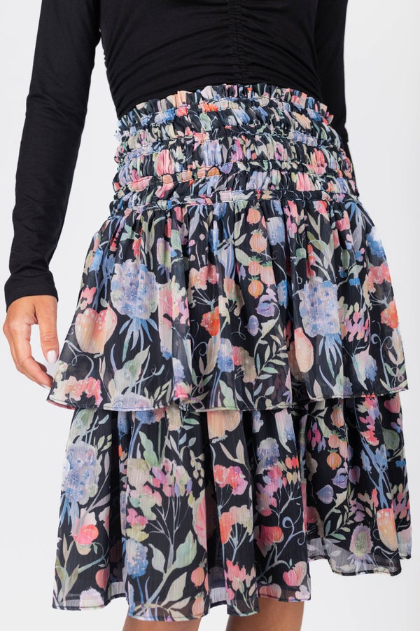 Zena Skirt 23" (Black Pattern) - Skirt - Yakira Bella