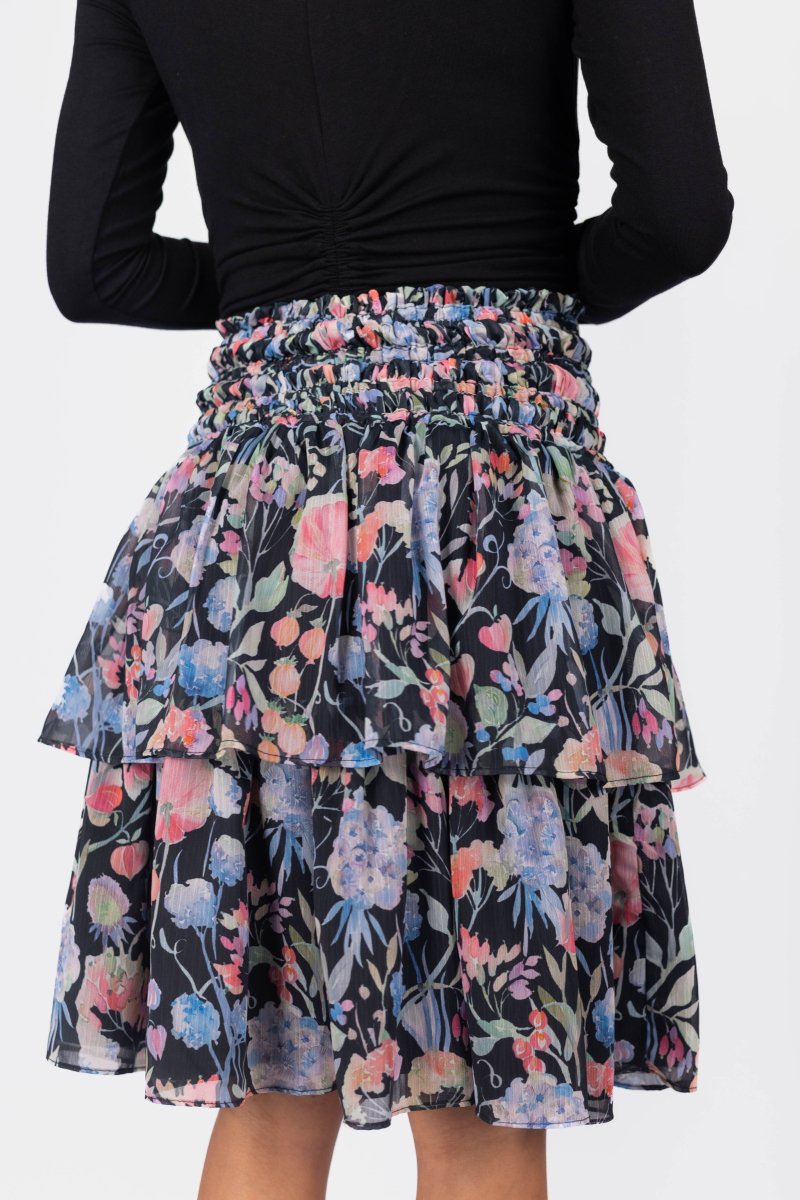 Zena Skirt 23&quot; (Black Pattern) - Skirt - Yakira Bella