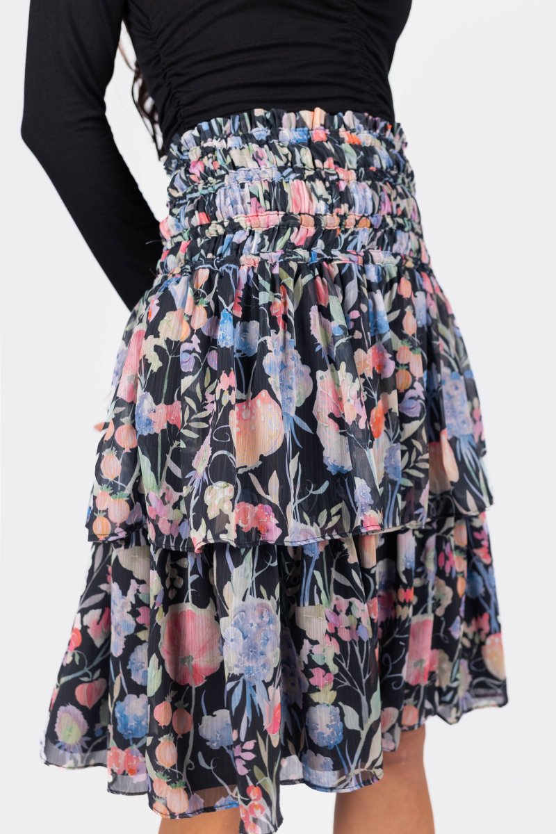 Zena Skirt 23&quot; (Black Pattern) - Skirt - Yakira Bella
