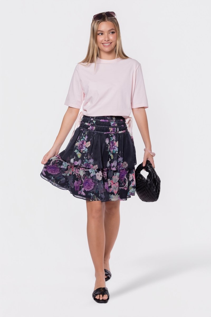 Zena Skirt 23" (Black/Purple) - Skirt - Yakira Bella