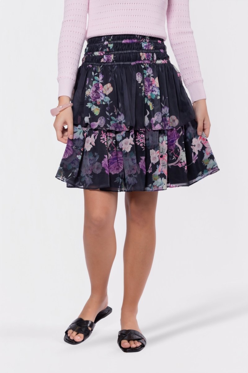 Zena Skirt 23" (Black/Purple) - Skirt - Yakira Bella
