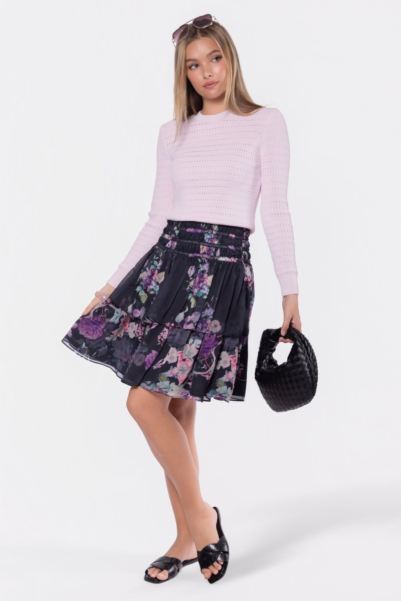 Zena Skirt 23" (Black/Purple) - Skirt - Yakira Bella