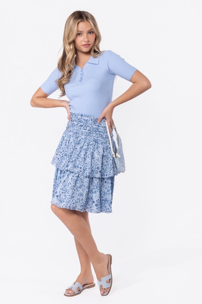 Zena Skirt 23" (Blue/Black) - Skirt - Yakira Bella