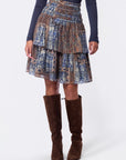 Zena Skirt 23" (Brown Blue) - Skirt - Yakira Bella
