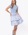 Zena Skirt 23" (Light Blue Flower) - Skirt - Yakira Bella