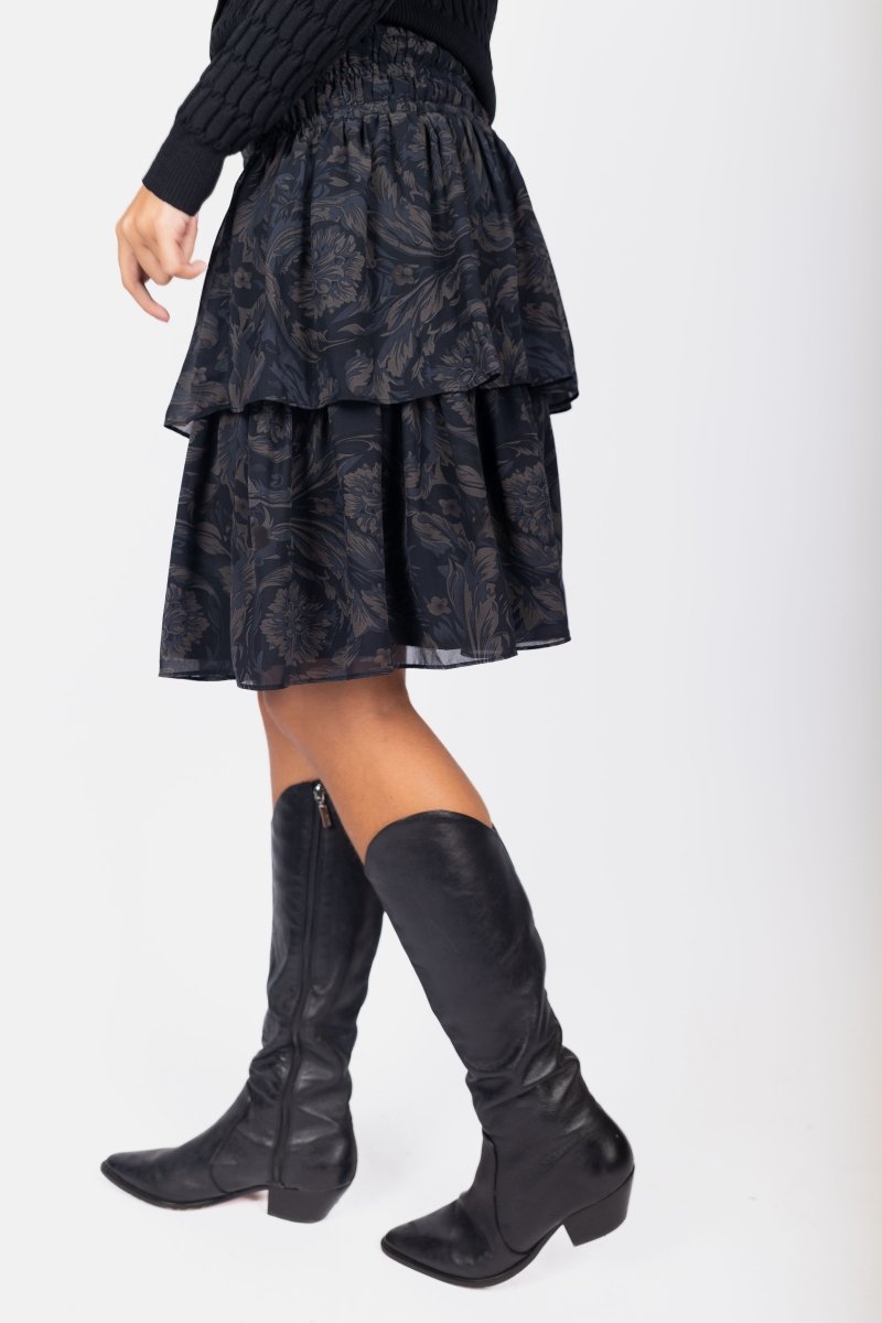 Zena Skirt (Black Ground) 23&quot; - Skirt - Yakira Bella
