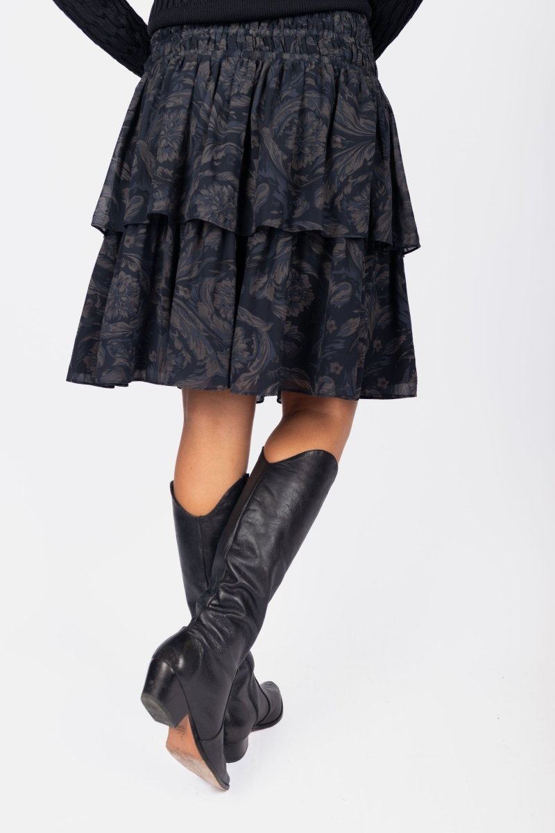 Zena Skirt (Black Ground) 23&quot; - Skirt - Yakira Bella