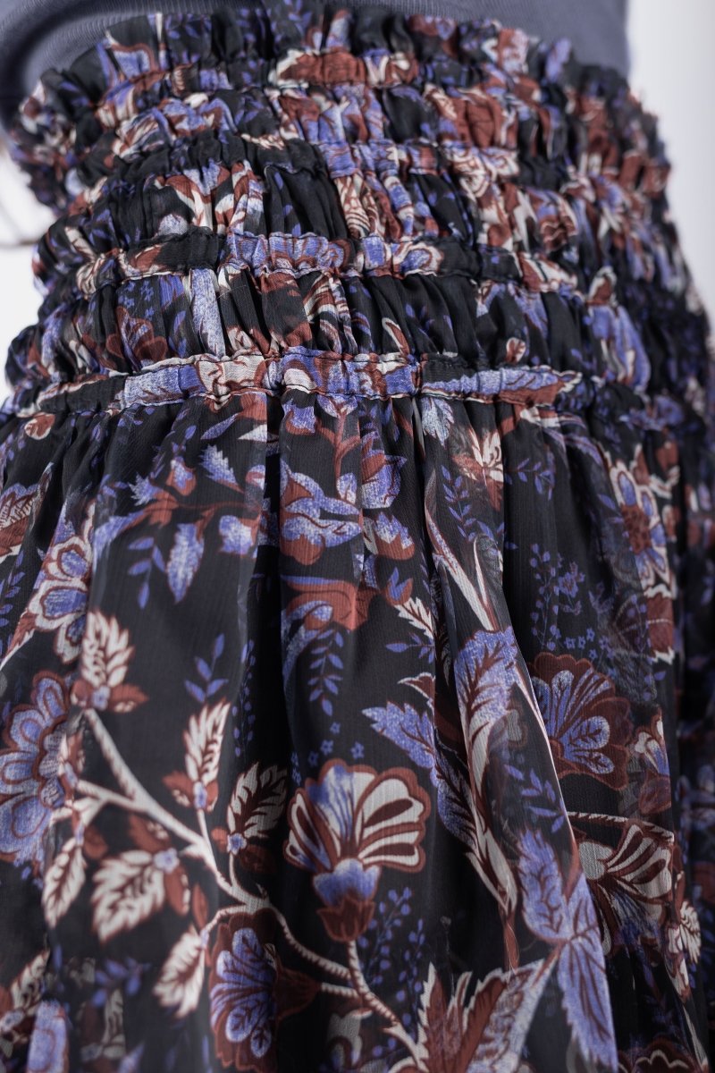 Zena Skirt (Black/Purple) 20&quot; - Skirt - Yakira Bella
