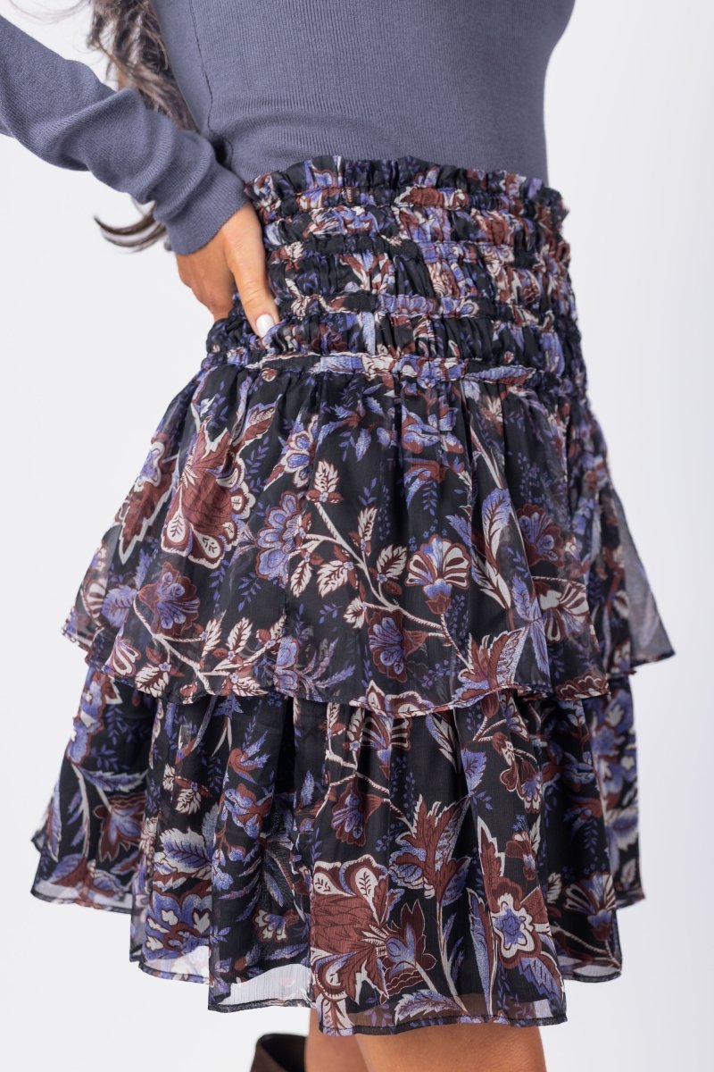 Zena Skirt (Black/Purple) 20" - Skirt - Yakira Bella
