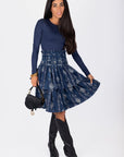 Zena Skirt (Blue Pattern) 23" - Skirt - Yakira Bella