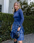 Zena Skirt (Blue Pattern) 23" - Skirt - Yakira Bella