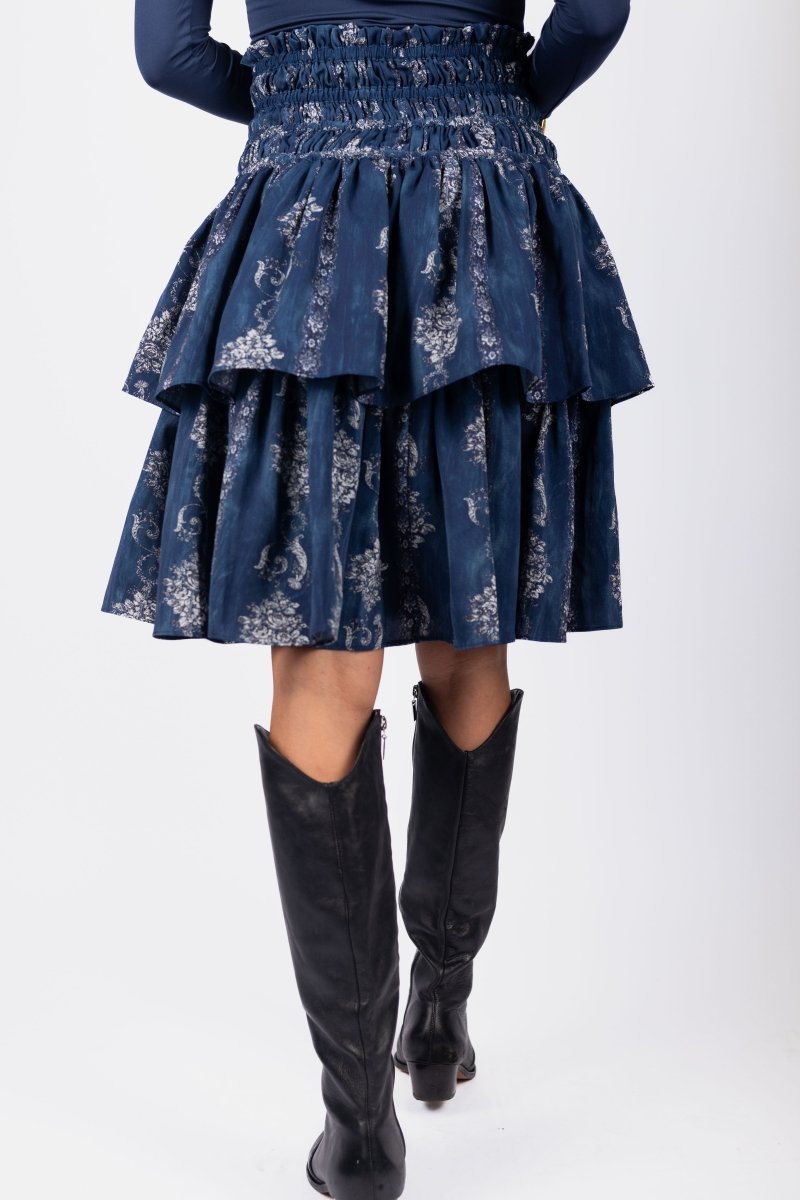 Zena Skirt (Blue Pattern) 23&quot; - Skirt - Yakira Bella