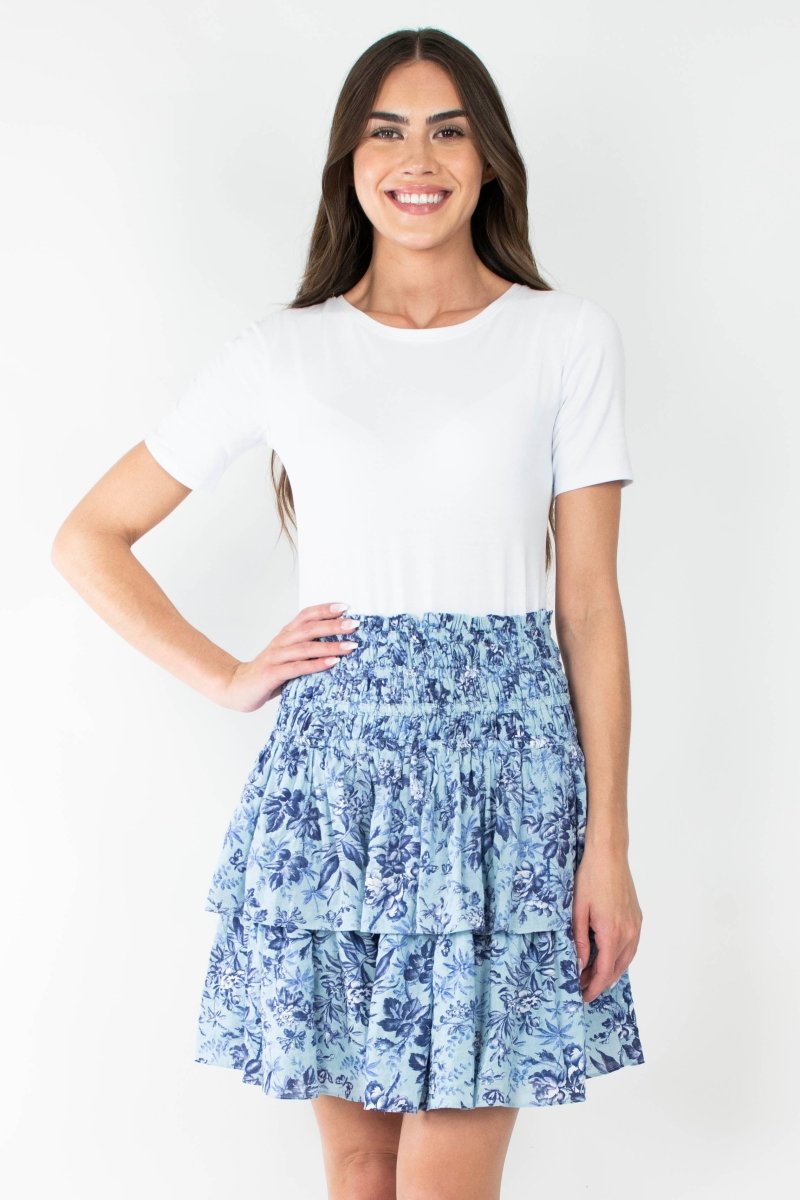 Zena Skirt (Blue/Multi) 20" - Skirt - Yakira Bella