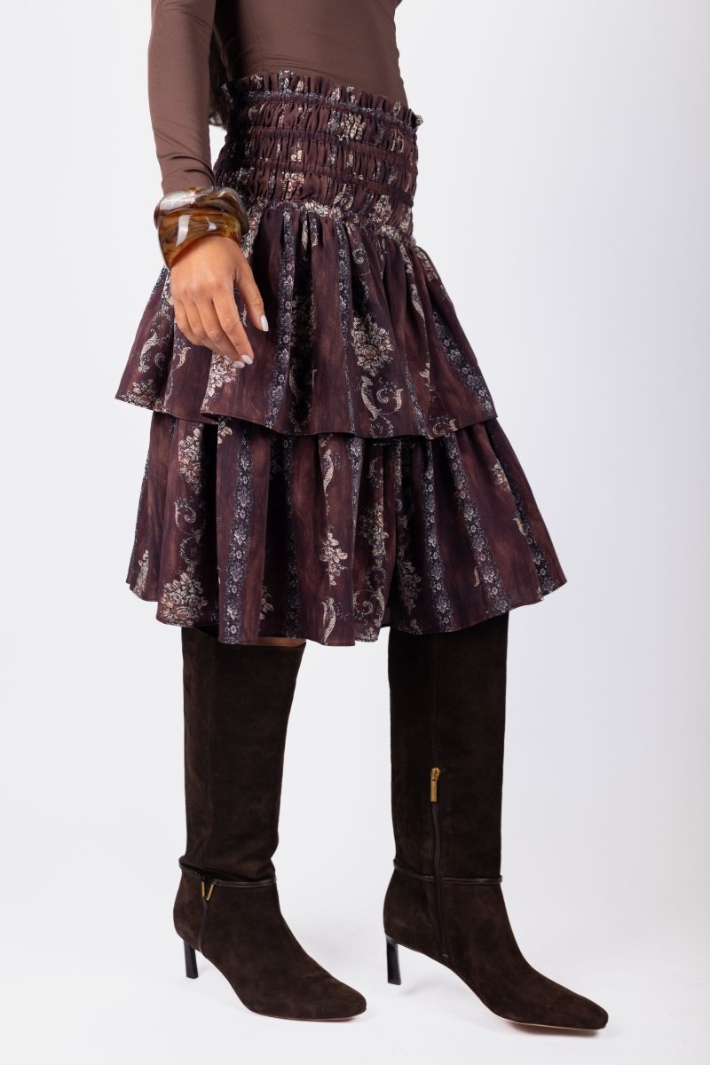Zena Skirt (Brown Pattern) 23" - Skirt - Yakira Bella