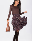 Zena Skirt (Brown Pattern) 23" - Skirt - Yakira Bella