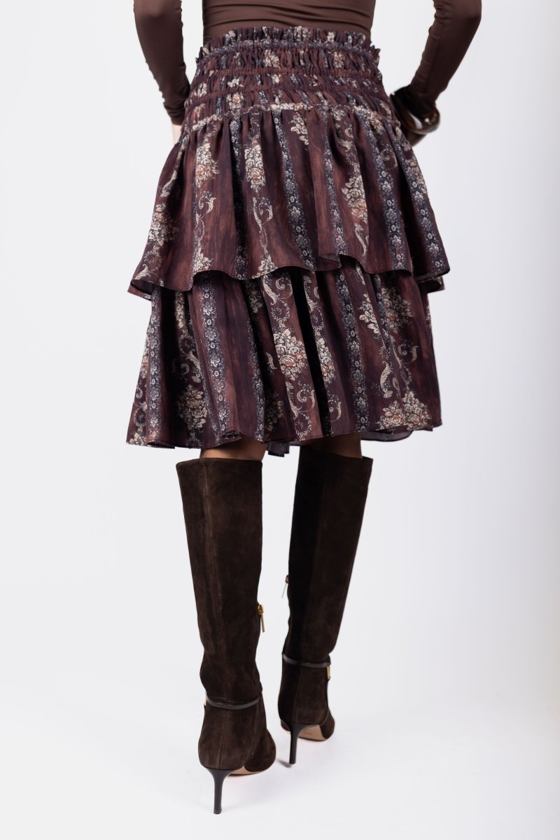 Zena Skirt (Brown Pattern) 23&quot; - Skirt - Yakira Bella