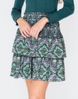 ZENA SKIRT (GREEN/MULTI) - Skirt - Yakira Bella