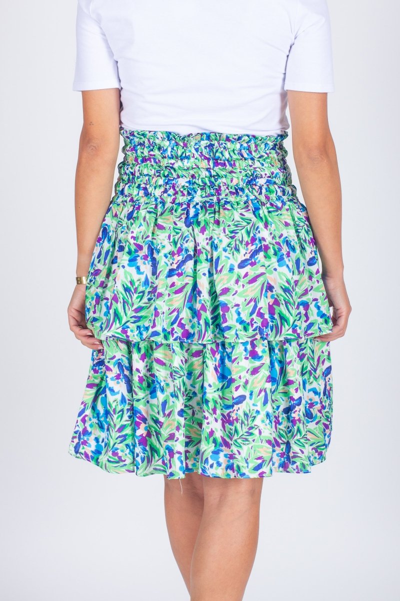 ZENA SKIRT (WHITE/GREEN) 23" - Skirt - Yakira Bella