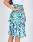 ZENA SKIRT (WHITE/GREEN) 26" - Skirt - Yakira Bella