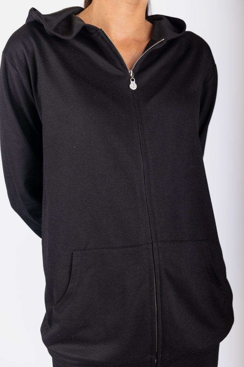 Zip - Up Cardigan (Black) - Top - Yakira Bella