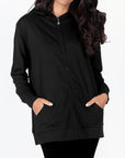 ZIP - UP CARDIGAN (BLACK) - Top - Yakira Bella