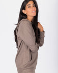 Zip - Up Cardigan (Brown) - Top - Yakira Bella