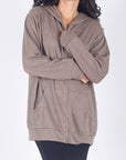 ZIP - UP CARDIGAN (BROWN) - Top - Yakira Bella