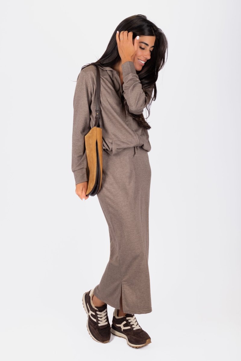 Zip - Up Cardigan (Brown) - Top - Yakira Bella