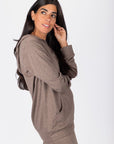 Zip - Up Cardigan (Brown) - Top - Yakira Bella