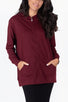 ZIP - UP CARDIGAN (BURGUNDY) - Top - Yakira Bella