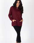 ZIP - UP CARDIGAN (BURGUNDY) - Top - Yakira Bella