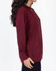 ZIP - UP CARDIGAN (BURGUNDY) - Top - Yakira Bella