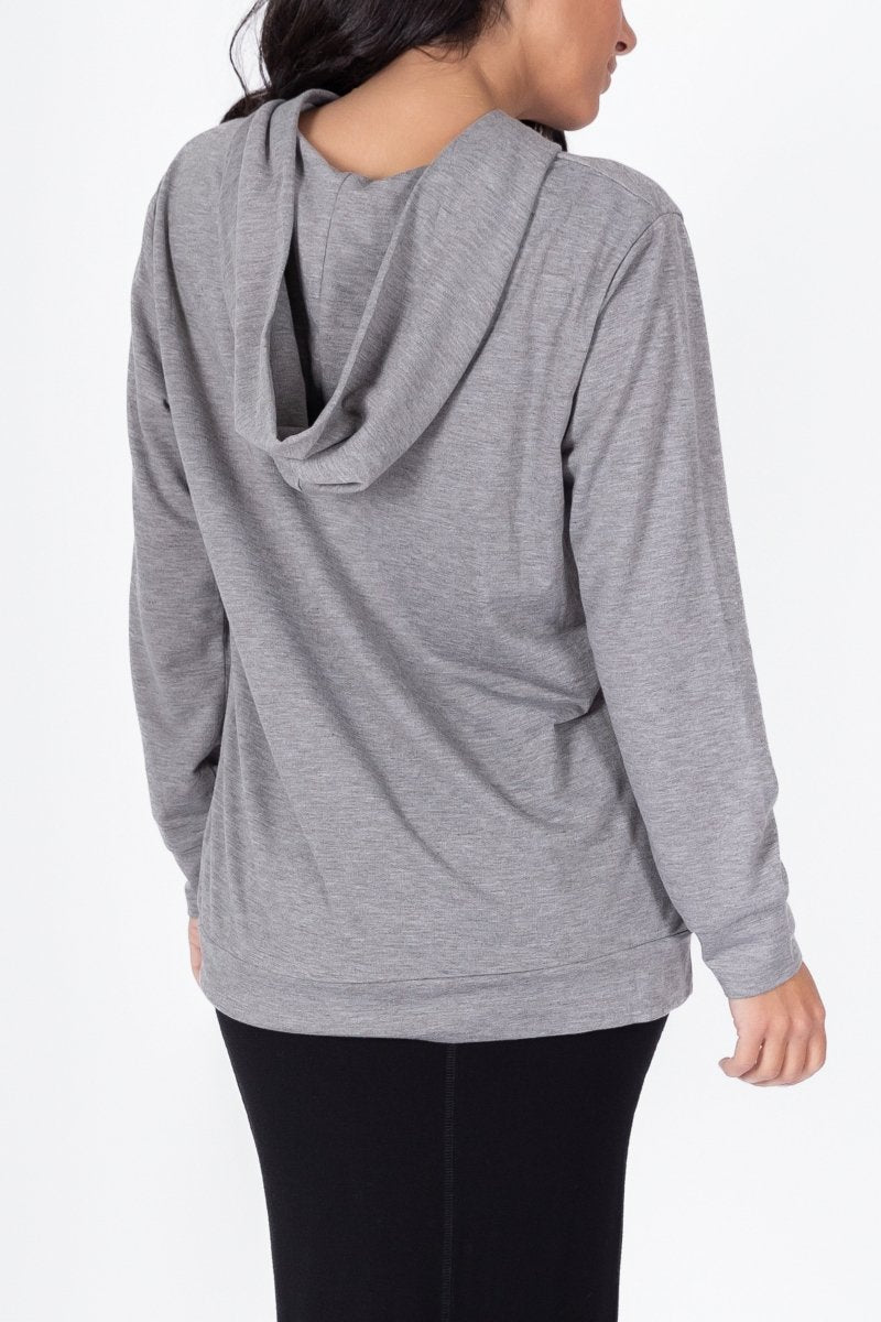 ZIP - UP CARDIGAN (GREY) - Top - Yakira Bella