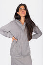 Zip - Up Cardigan (Grey) - Top - Yakira Bella