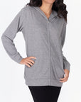 ZIP - UP CARDIGAN (GREY) - Top - Yakira Bella