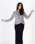 ZIP - UP CARDIGAN (GREY) - Top - Yakira Bella