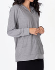 ZIP - UP CARDIGAN (GREY) - Top - Yakira Bella