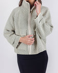 ZIP UP SWEATER JACKET (CREAM) - Top - Yakira Bella