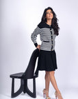 ZOA CARDIGAN (BLACK/IVORY) - Top - Yakira Bella