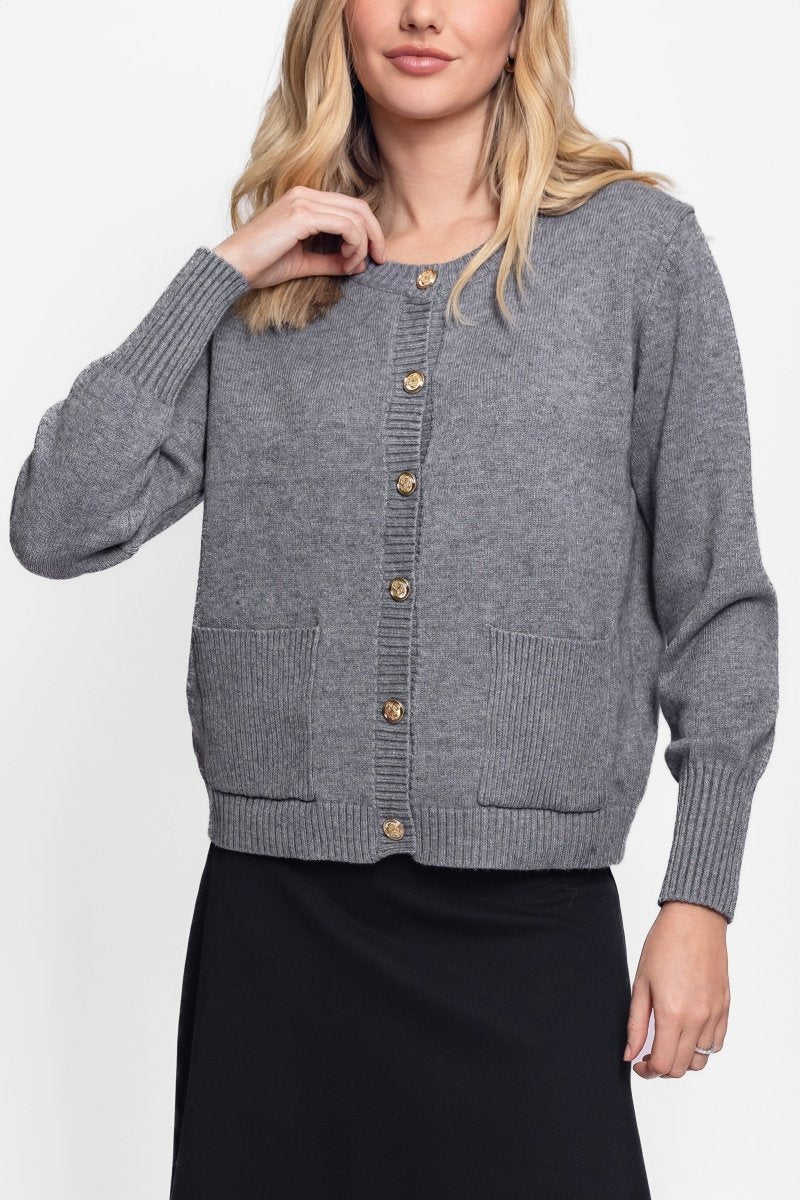 ZOA CARDIGAN (HEATHER GREY) - Top - Yakira Bella