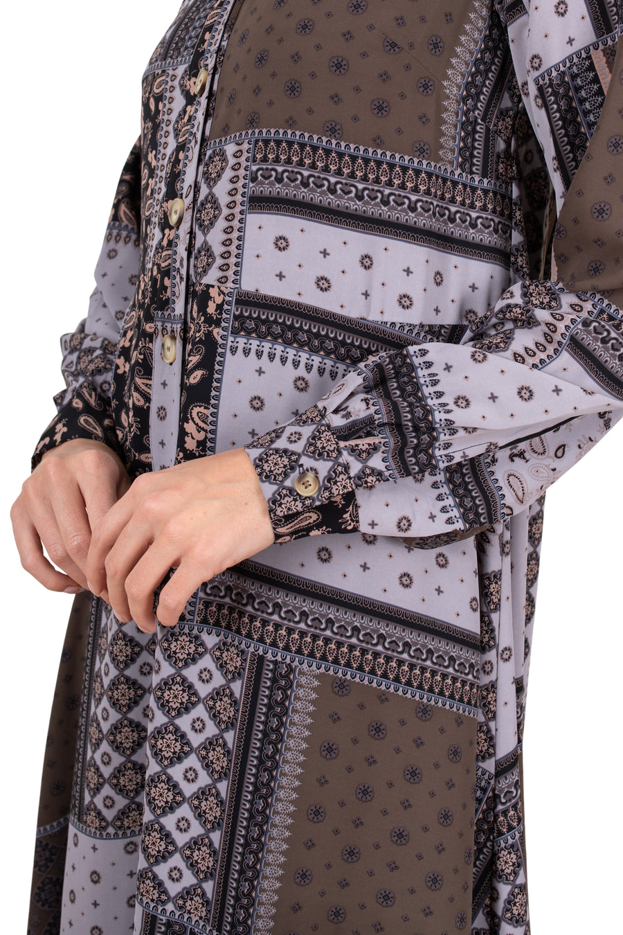 MAXI ALINA DRESS (Grey/Black/Pattern) 49"
