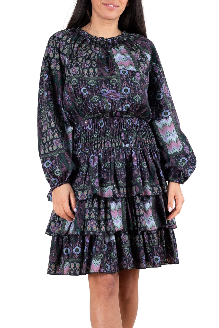 ZENA DRESS (Black/Multicolor) 36" & 39"- FINAL SALE