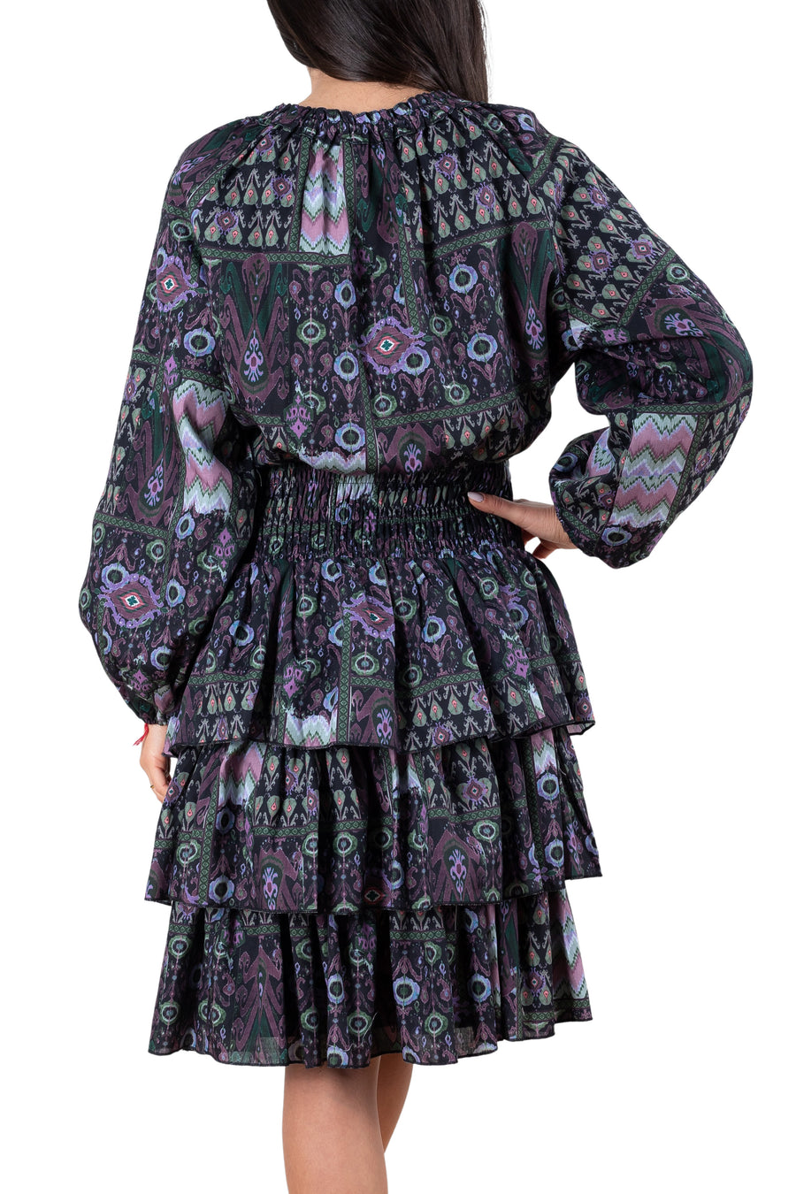 ZENA DRESS (Black/Multicolor) 36" & 39"- FINAL SALE