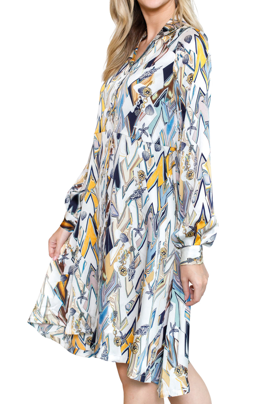 ALINA DRESS (Ivory/Gold) 35"
