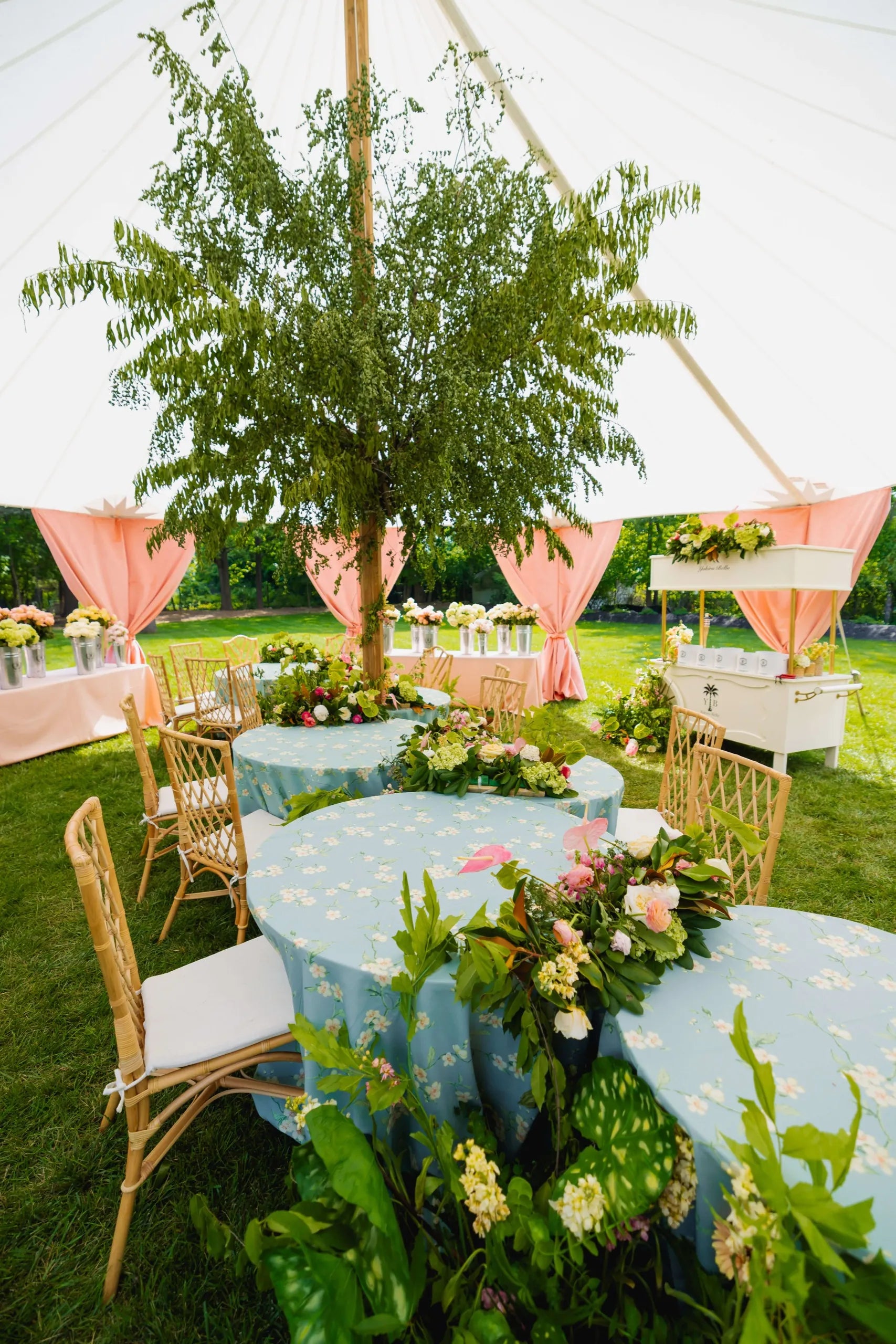 Under the tent